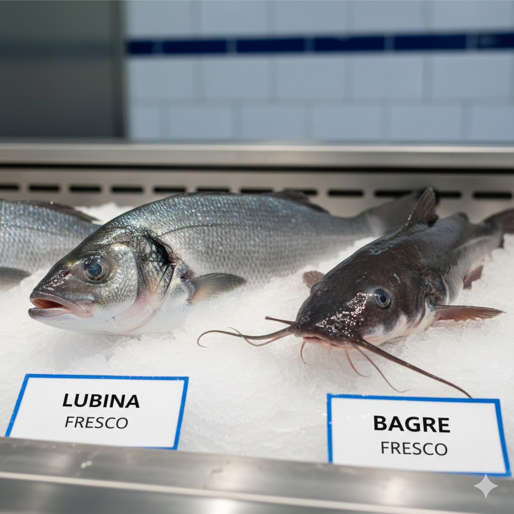 Filet de Merluza y pescado fresco de mar